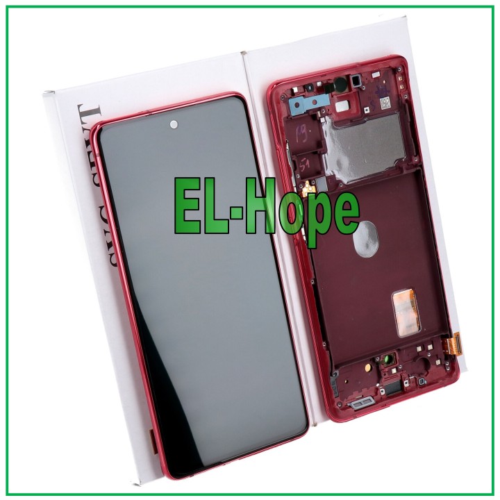 Cadre de origine, e'cran tactile rouge pour Samsung S20 FE SM-G781B (GH82-24219E)