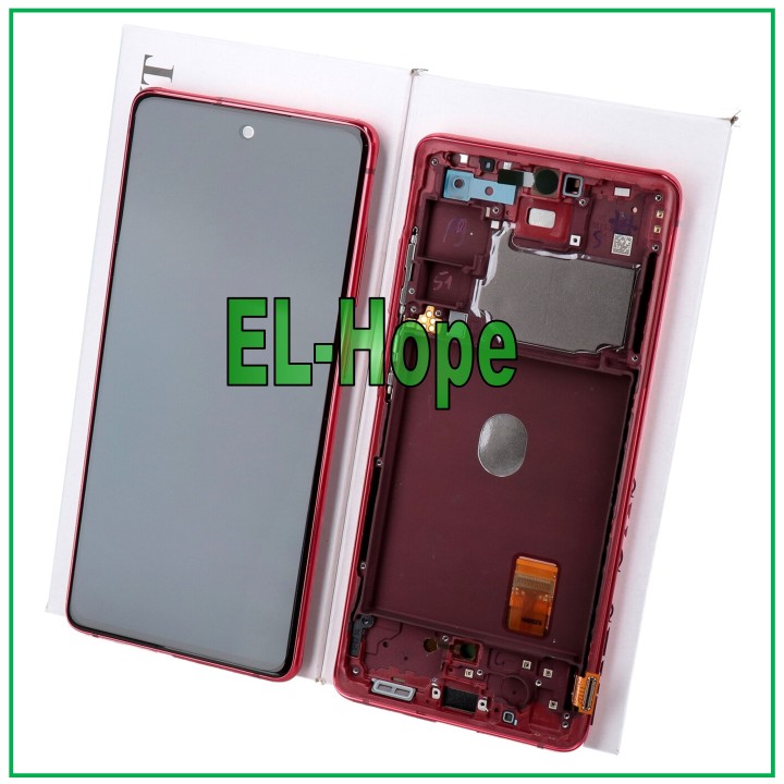 Cadre de origine, e'cran tactile rouge pour Samsung S20 FE SM-G781B (GH82-24219E)
