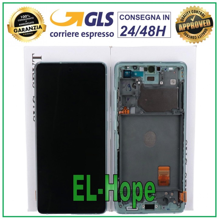 Cadre de origine, e'cran tactile vert pour Samsung S20 FE SM-G781F (GH82-24220D)