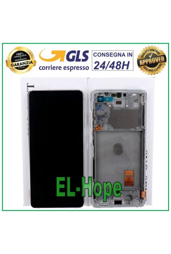 Cadre de e'cran LCD de origine Samsung Galaxy S20 FE 5G SM-G781B en verre tactile blanc