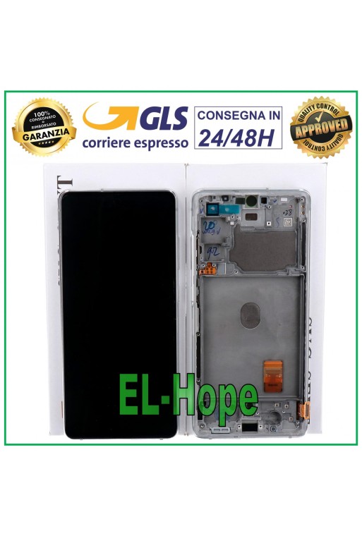 Cadre de e'cran LCD de origine Samsung Galaxy S20 FE 5G SM-G781B en verre tactile blanc