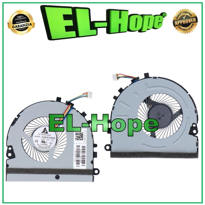 Ventilateur CPU KSB06105HB pour ordinateur portable HP DC28000L6D0 SPS-L20473-001 15DA 15DB