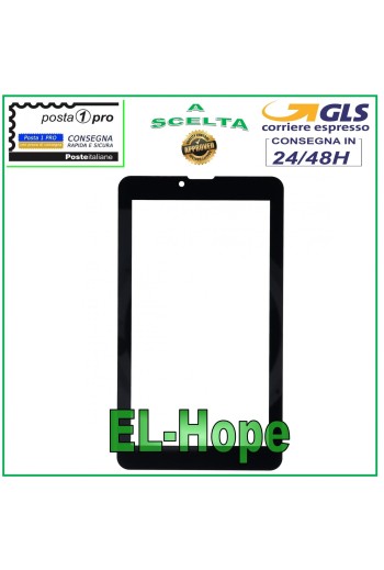 Vitre tactile pour tablette Majestic Tab 747 Glass Original Noir + Adhe'sif double face