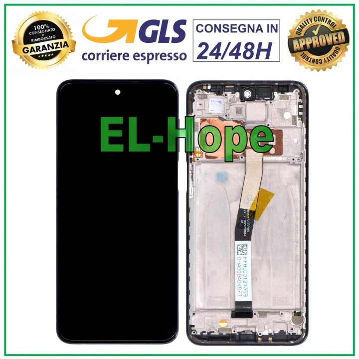 Écran LCD tactile avec cadre noir pour Xiaomi Redmi Note 10 Lite