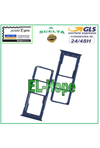 Compartiment pour carte nano SIM et SD pour Samsung Galaxy A60 SM A606 F/DS Bleu
