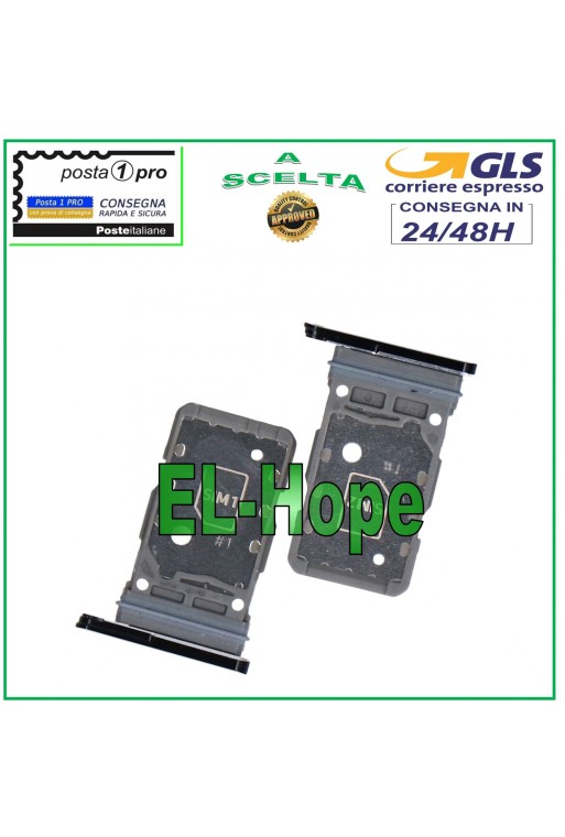Compartiment double carte nano SIM pour Samsung Galaxy S21+ Plus SM-G996 Noir