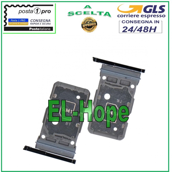Compartiment double carte nano SIM pour Samsung Galaxy S21+ Plus SM-G996 Noir
