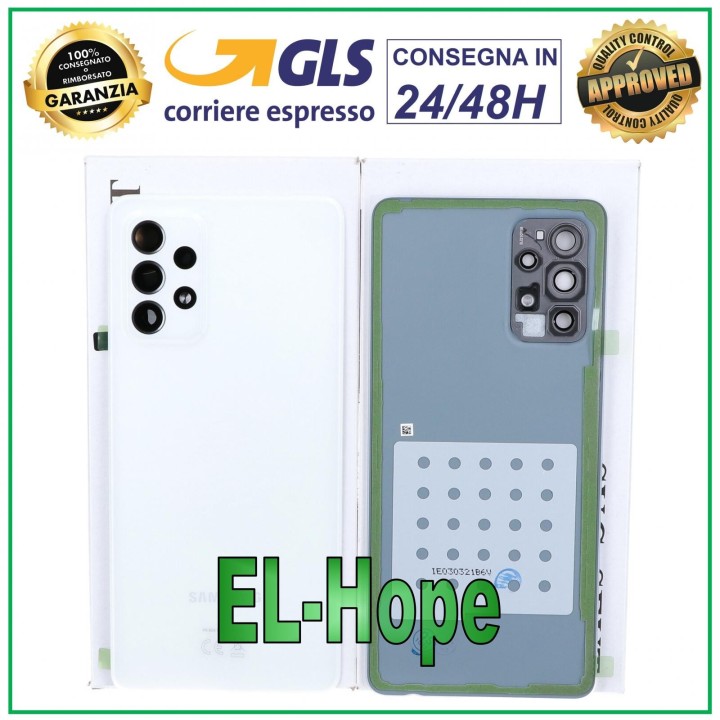 Coque arrie're originale en verre blanc pour Samsung Galaxy A72 SM-A726