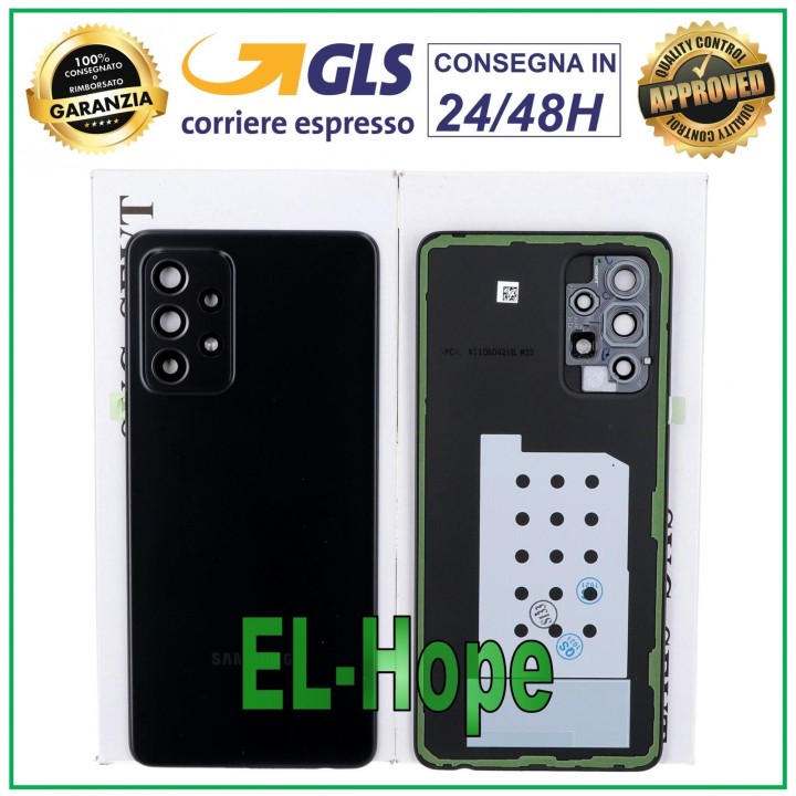 Coque arrie're en verre noir pour Samsung Galaxy A52 SM-A525