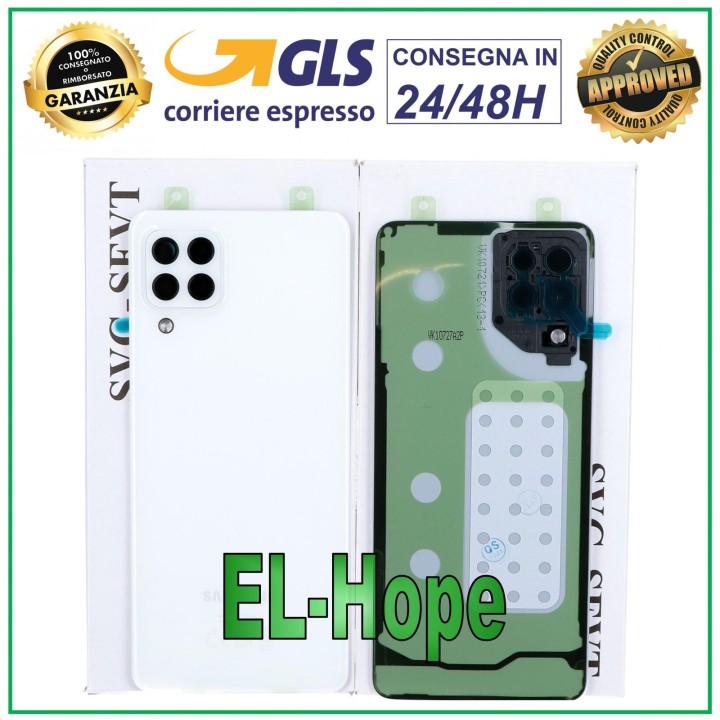 Coque arrie're en verre blanc de origine pour Samsung Galaxy A22 SM-A225