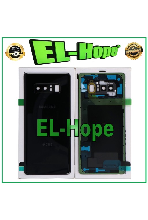 Coque arrie're en verre noir de origine pour Samsung Galaxy Note 8 SM-N950