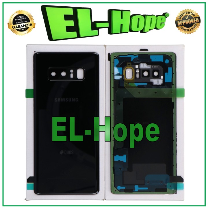 Coque arrie're en verre noir de origine pour Samsung Galaxy Note 8 SM-N950