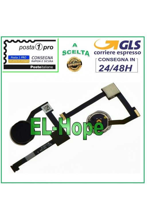 Bouton de accueil plat et flexible pour Apple iPad Mini 4 A1538 A1550, bouton central noir