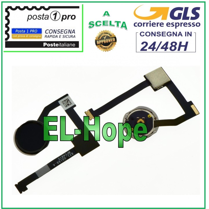 Bouton de accueil plat et flexible pour Apple iPad Mini 4 A1538 A1550, bouton central noir