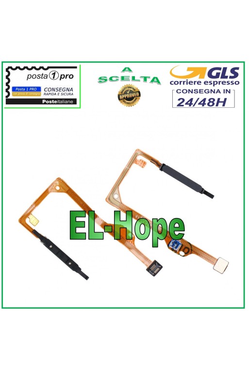 Touche de capteur de empreintes digitales Flat Flex pour Huawei Honor 10X Lite Noir