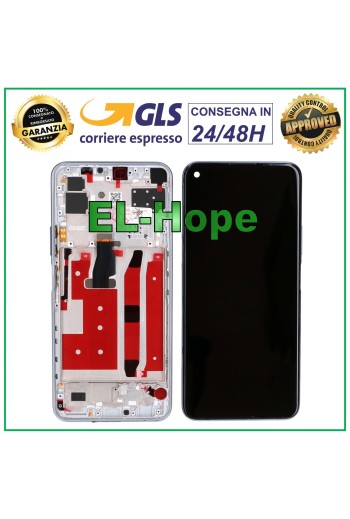 Cadre de affichage e'cran tactile pour Huawei Nova 7 SE CDY-AN00 e'cran en verre argent