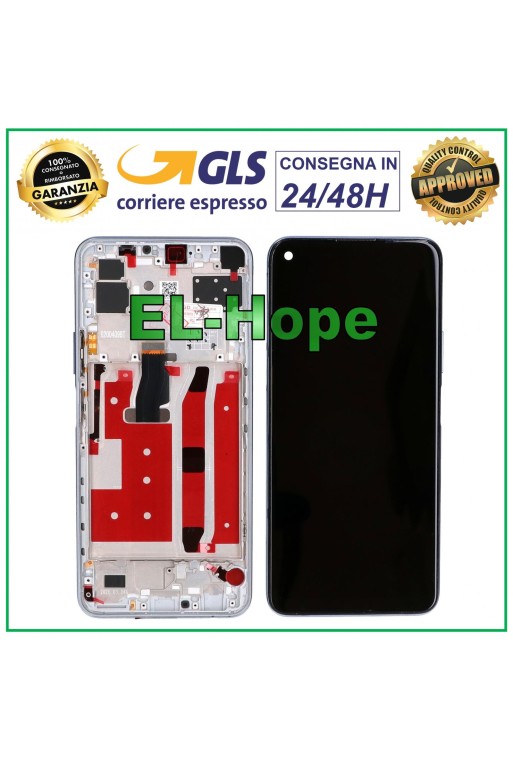 Cadre de affichage e'cran tactile pour Huawei Nova 7 SE CDY-AN00 e'cran en verre argent