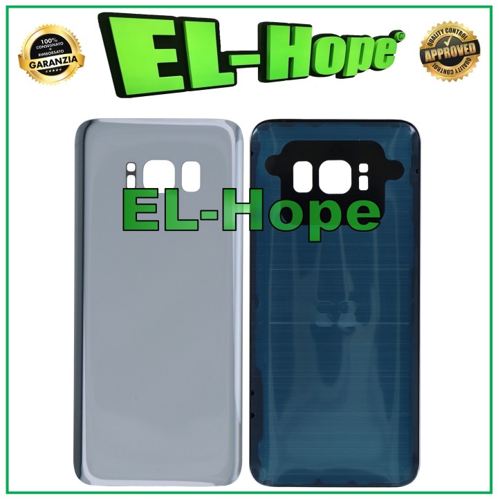 Coque batterie pour Samsung Galaxy S8 SM-G950, coque arrie're en verre argente'e