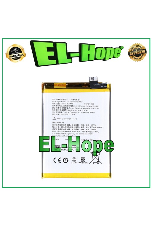 Batterie BLP819 pour Oppo Reno 5Z 5G CPH2211 4310 mAh, qualite' e'quivalente a' le originale