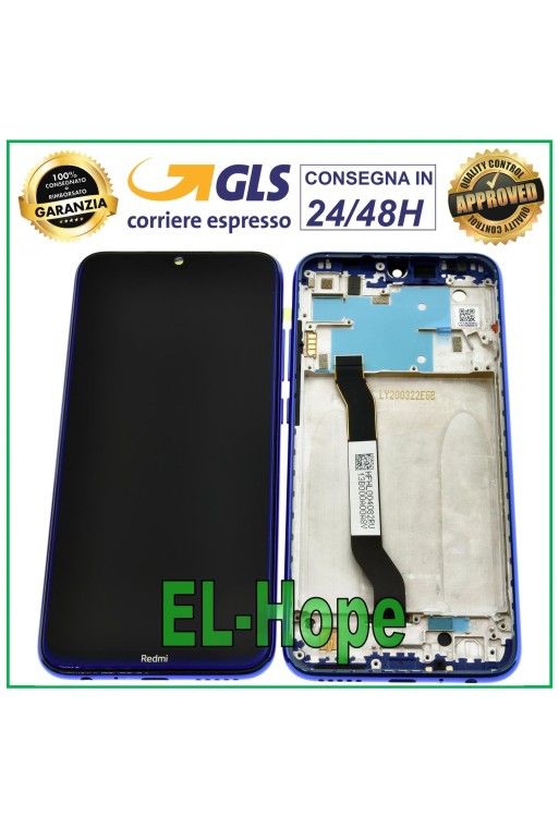 Écran LCD + cadre de origine Xiaomi Redmi Note 8 M1908C3JE Écran tactile bleu