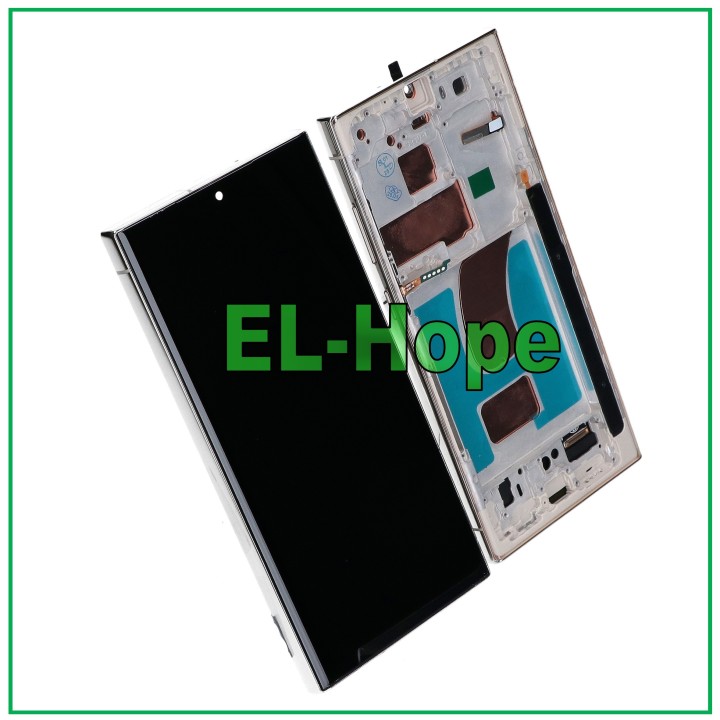 Cadre de e'cran tactile LCD TFT pour Samsung Galaxy S23 Ultra SM-S918 Bleu ciel