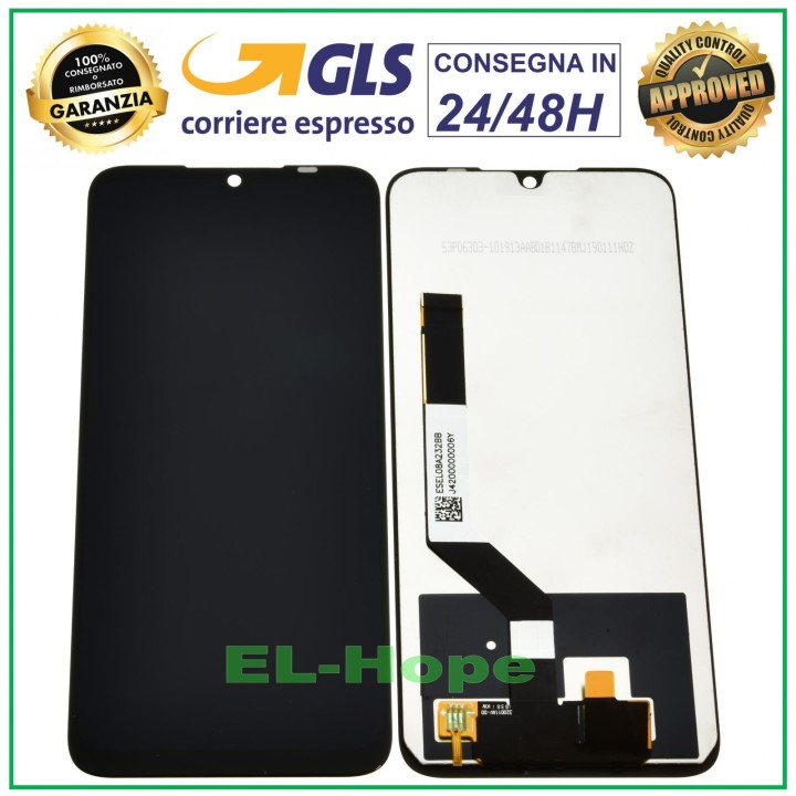 Écran LCD tactile en verre noir pour Xiaomi Redmi M1901F7G et M1901F7H