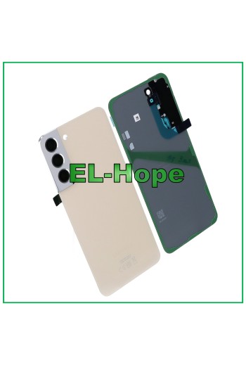 Coque en verre pour Samsung Galaxy S22+ Plus SM-S906, couvercle de batterie de origine, couleur cre'me