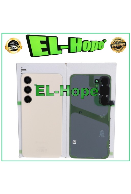 Coque en verre pour Samsung Galaxy S24 Plus SM-S926, couvercle de batterie de origine, couleur cre'me