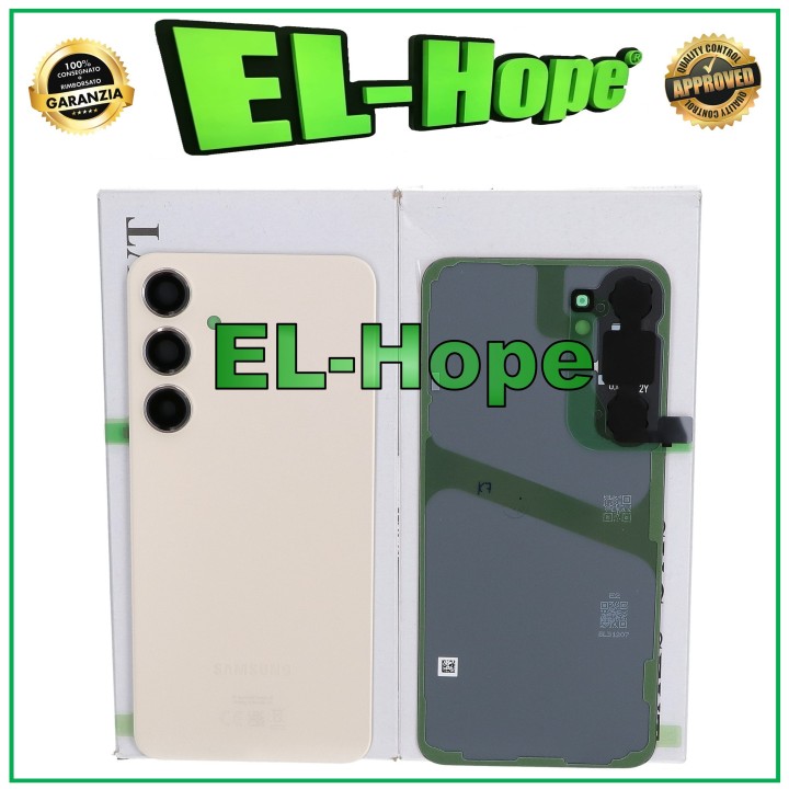 Coque en verre pour Samsung Galaxy S24 Plus SM-S926, couvercle de batterie de origine, couleur cre'me