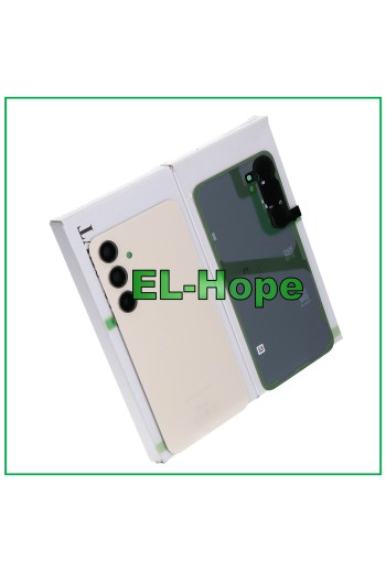 Coque en verre pour Samsung Galaxy S24 Plus SM-S926, couvercle de batterie de origine, couleur cre'me