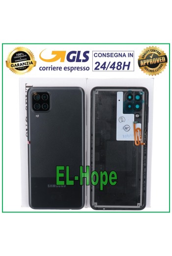 Cache batterie arrie're noir de origine pour Samsung Galaxy A12 SM-A125