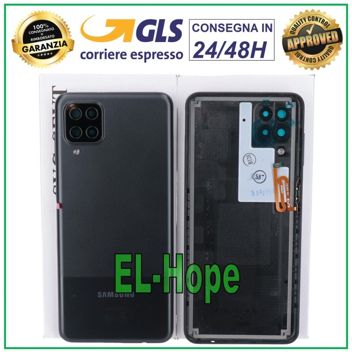 Coque arrie're noire de origine pour Samsung Galaxy A12 SM-A127
