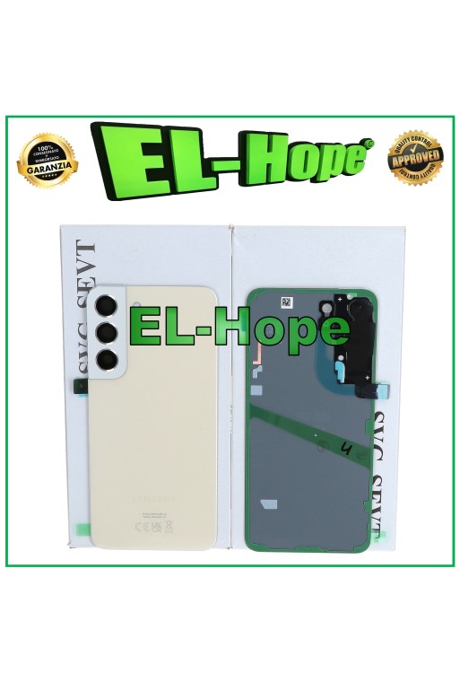 Coque en verre pour Samsung Galaxy S22 SM-S901, couvercle de batterie, cre'me pour le corps