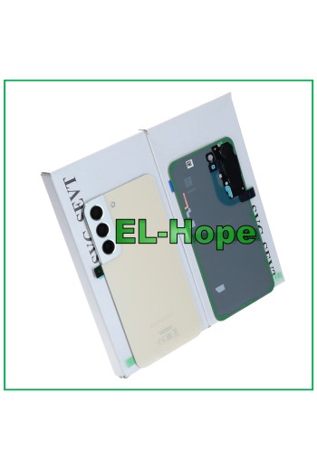 Coque en verre pour Samsung Galaxy S22 SM-S901, couvercle de batterie, cre'me pour le corps