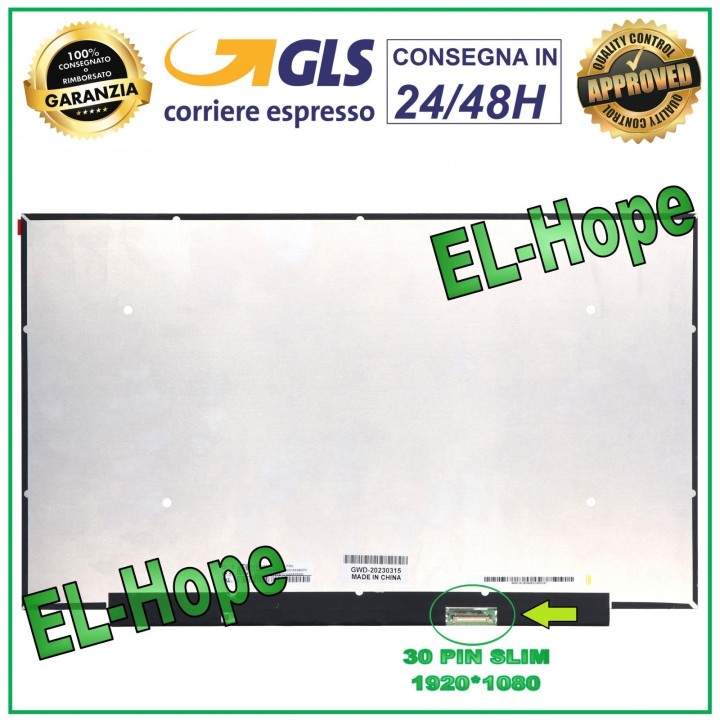 ÉCRAN LCD N156HCA-EAC POUR ORDINATEUR PORTABLE 15,6 30 BROCHES SLIM 1920*1080 FHD ÉCRAN LED