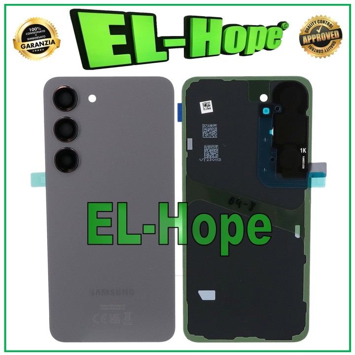 Coque de batterie de origine Samsung Galaxy S23 5G SM-S911B en verre gris