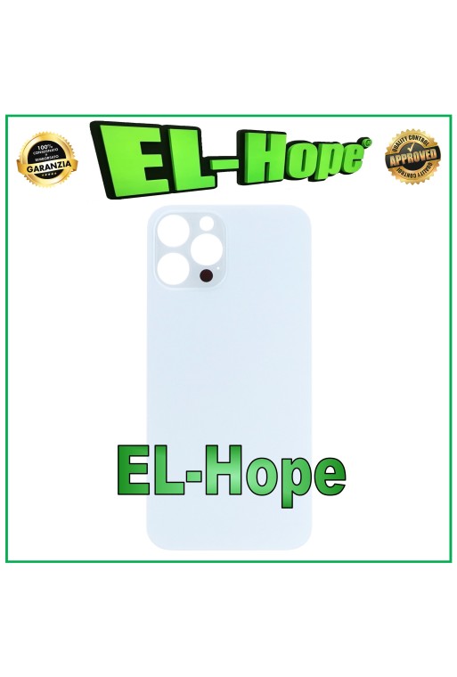 Coque arrie're en verre avec grand trou pour iPhone 12 Pro Max, argente'e