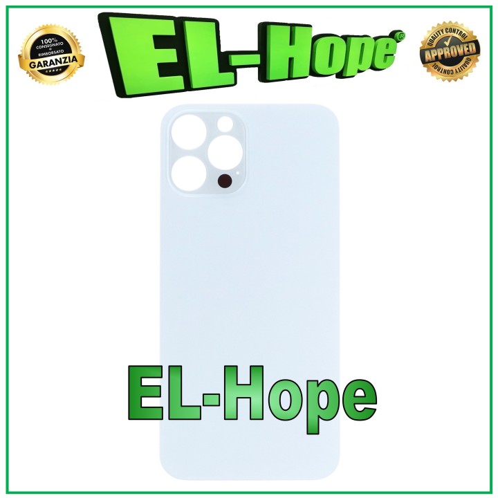 Coque arrie're en verre avec grand trou pour iPhone 12 Pro Max, argente'e