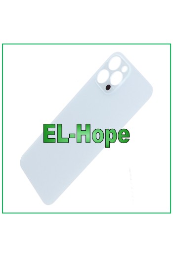 Coque arrie're en verre avec grand trou pour iPhone 12 Pro Max, argente'e