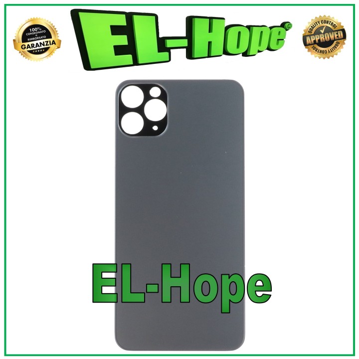 Vitre arrie're pour iPhone 11 Pro Max, grand trou, gris side'ral