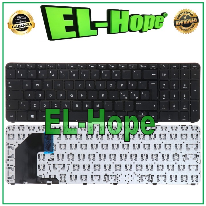 Clavier italien pour ordinateur portable HP 15-B032EL B033EL B035EL B105EL B106EL, noir