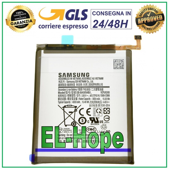 Batterie de origine Samsung Galaxy A50S SM-A507 EB-BA505ABU 4 000 mAh