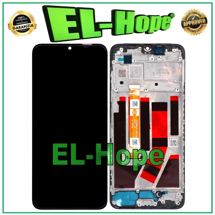 Cadre de e'cran LCD pour Oppo A38 4G CPH2579 / A18 CPH2591, e'cran tactile en verre noir