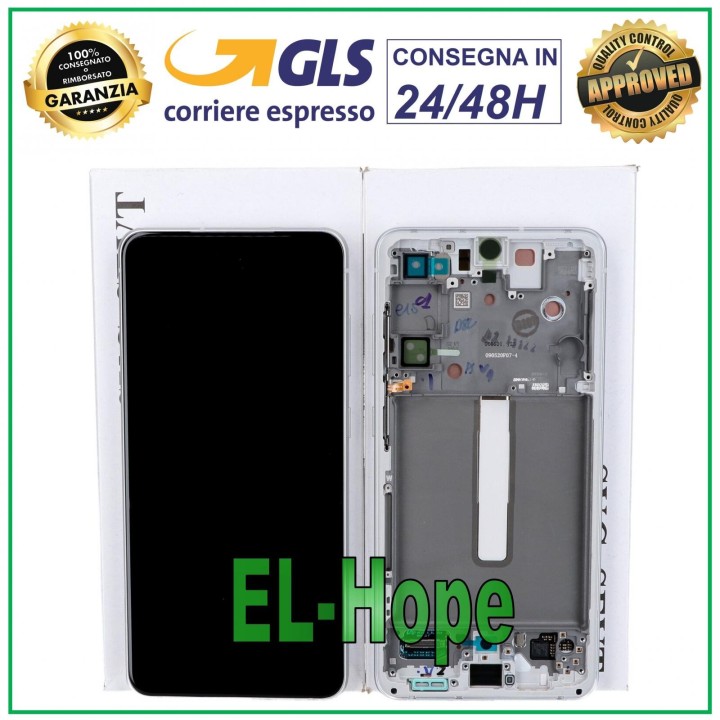 Écran tactile LCD de origine pour Samsung S21 FE SM-G990B, cadre blanc, GH82-26420B