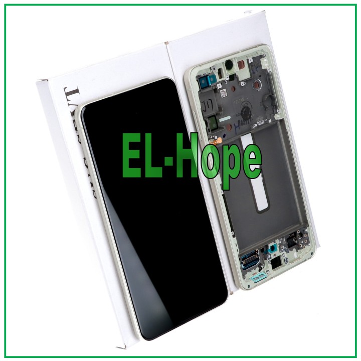 Écran tactile LCD de origine pour Samsung S21 FE SM-G990B, cadre vert, GH82-26420C