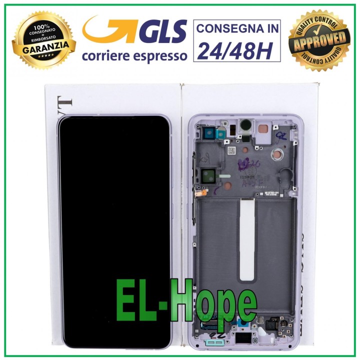 Écran tactile LCD de origine pour Samsung S21 FE SM-G990B, cadre violet GH82-26420D