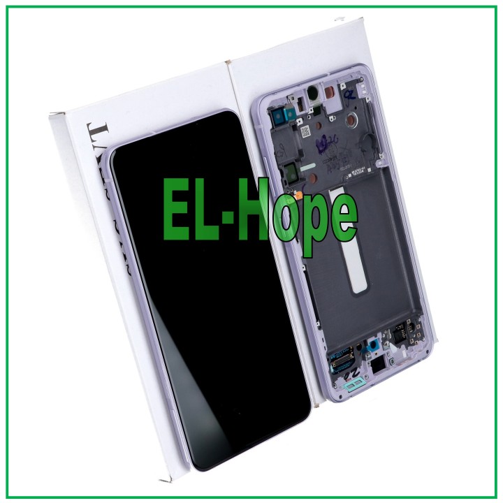 Écran tactile LCD de origine pour Samsung S21 FE SM-G990B, cadre violet GH82-26420D