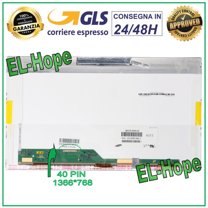 ÉCRAN CLAA156WB11A POUR ORDINATEUR PORTABLE LCD 15,6 40 BROCHES SLIM 1366*768 HD LED
