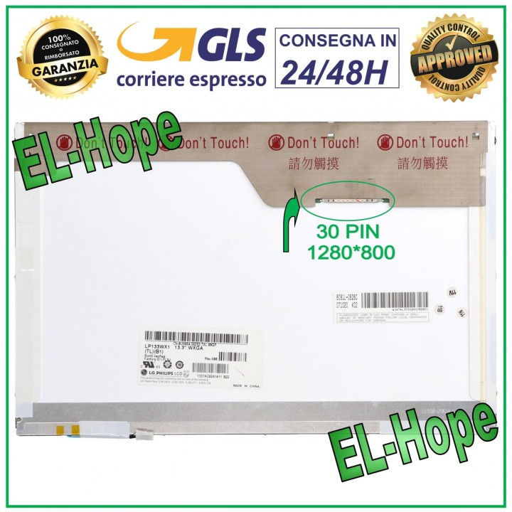 ÉCRAN LCD LTN133AT01 POUR ORDINATEUR PORTABLE 13,3 30 BROCHES 1280*800 CCFL