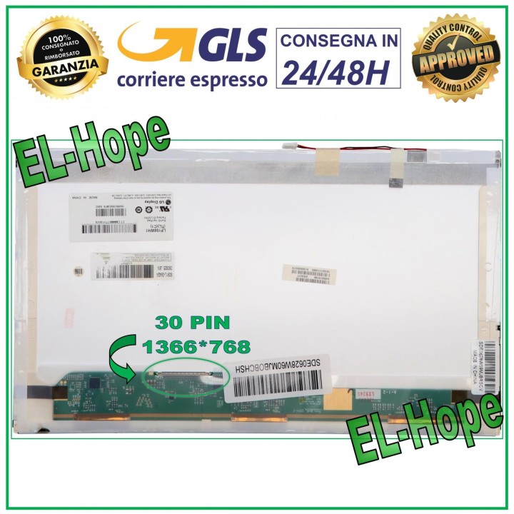 ÉCRAN LTN156AT01-L01 POUR ORDINATEUR PORTABLE LCD 15,6 30 BROCHES 1366*768 HD